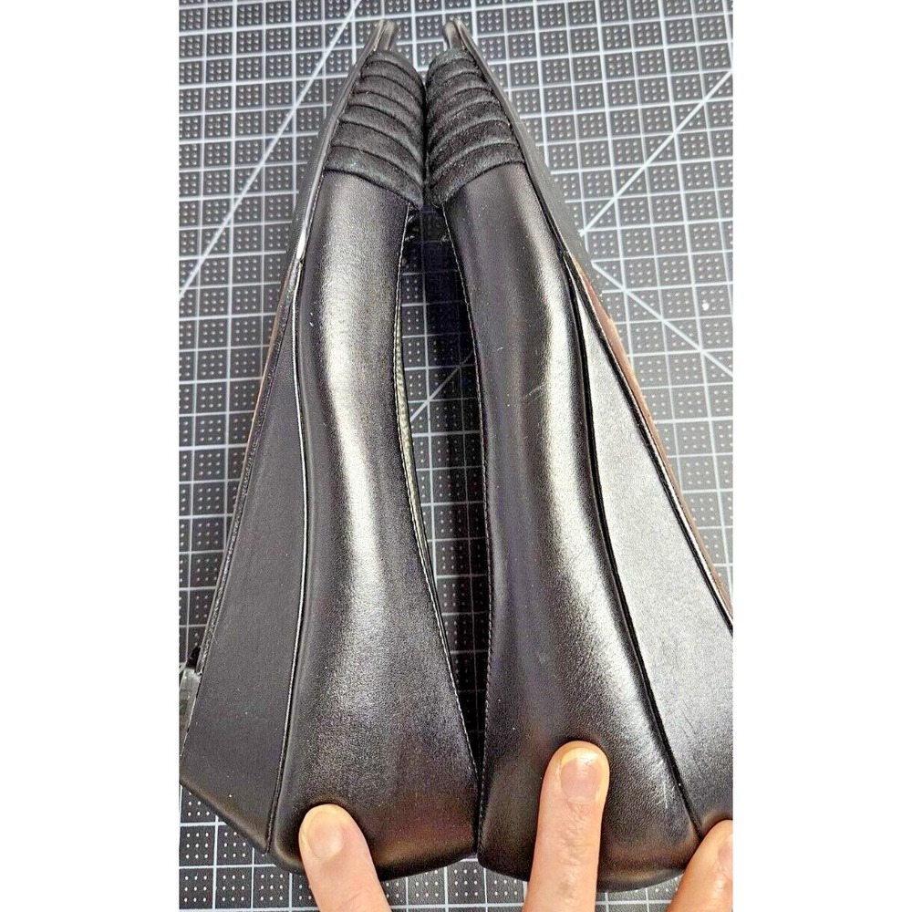 COLE HAAN peep toe velvet upper leather wedges Sz 10AA‎ - Picture 6 of 15